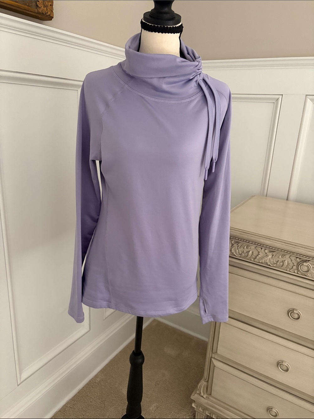 Layer 8 Lavender Long-Sleeve Tie-Detail Top